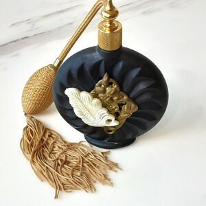 VTG VICTORIA'S SECRET Black Perfume Atomizer Art Deco Bottle